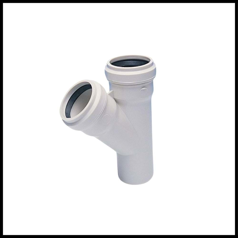 Kalde PVC-U Tek Çatal 45 Derece 110 x 75 mm. -- 5213-sbr-xm0l45