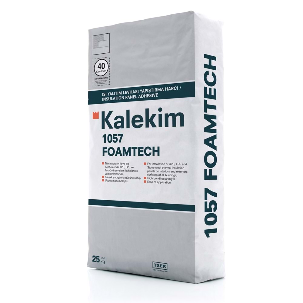 Kalekim 1057-FOAMTECH Isı Yalıtım Plakası Yapıştırma Harcı 25 kg.