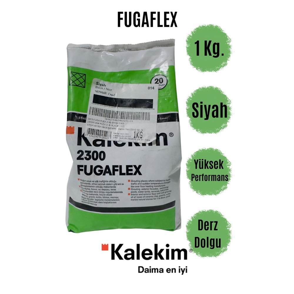 Kalekim 2300 Fuga Flex Esnek Yüksek Performanslı Derz Dolgu 1 Kg. Siyah