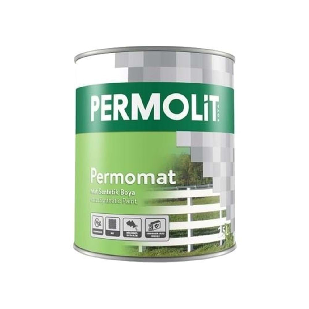 Permomat Mat Sentetik Boya Beyaz 2.5Lt