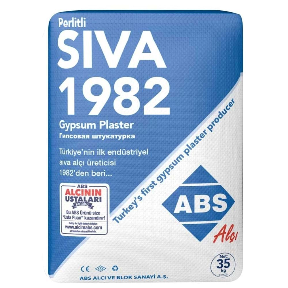 Abs 1982 Perlitli Sıva Alçı 35 Kg