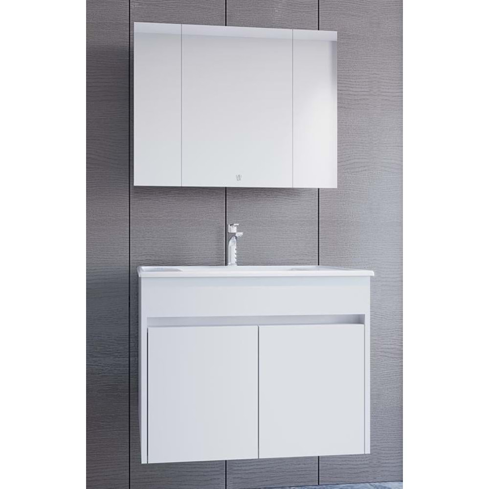 Hanedan 80 Cm Cemre Beyaz Banyo Dolabı