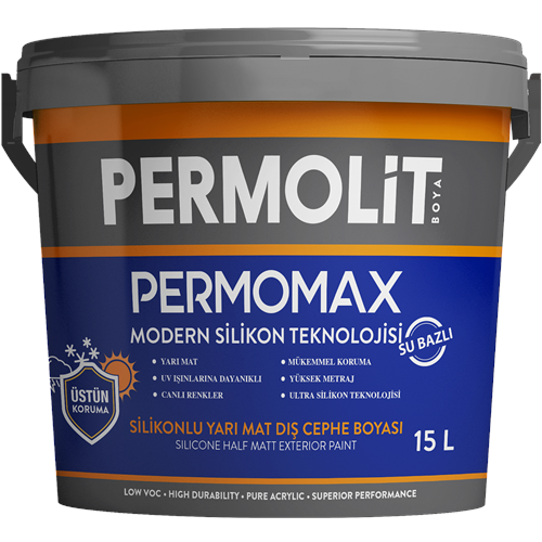 Permomax Silikonlu Yarı Mat Dış Cephe Boyası 7.5 LT (TR BAZ)