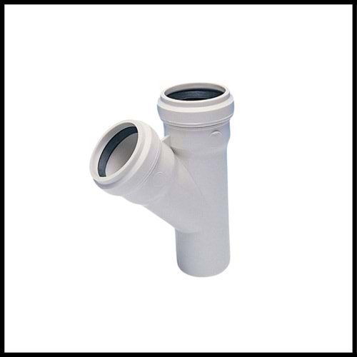Kalde PVC-U Tek Çatal 45 Derece 110 x 75 mm. -- 5213-sbr-xm0l45