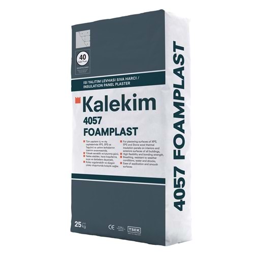 Kalekim 4057-FOAMPLAST Isı Yalıtım Plaka Sıva Harcı 25 kg.