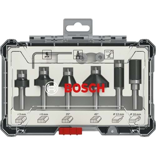 Bosch Pro Freze Set 6Lı Karışık 8 Mm