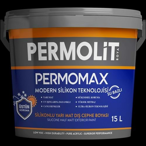 Permomax Silikonlu Yarı Mat Dış Cephe Boyası 15Lt Trbaz