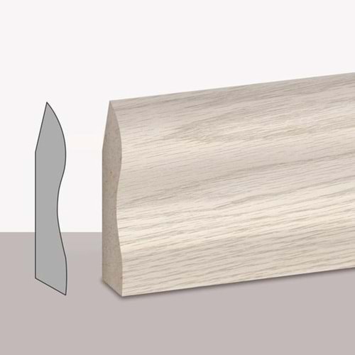 Varioclic Premium Beyaz Meşe 6 Cm Süpürgelik