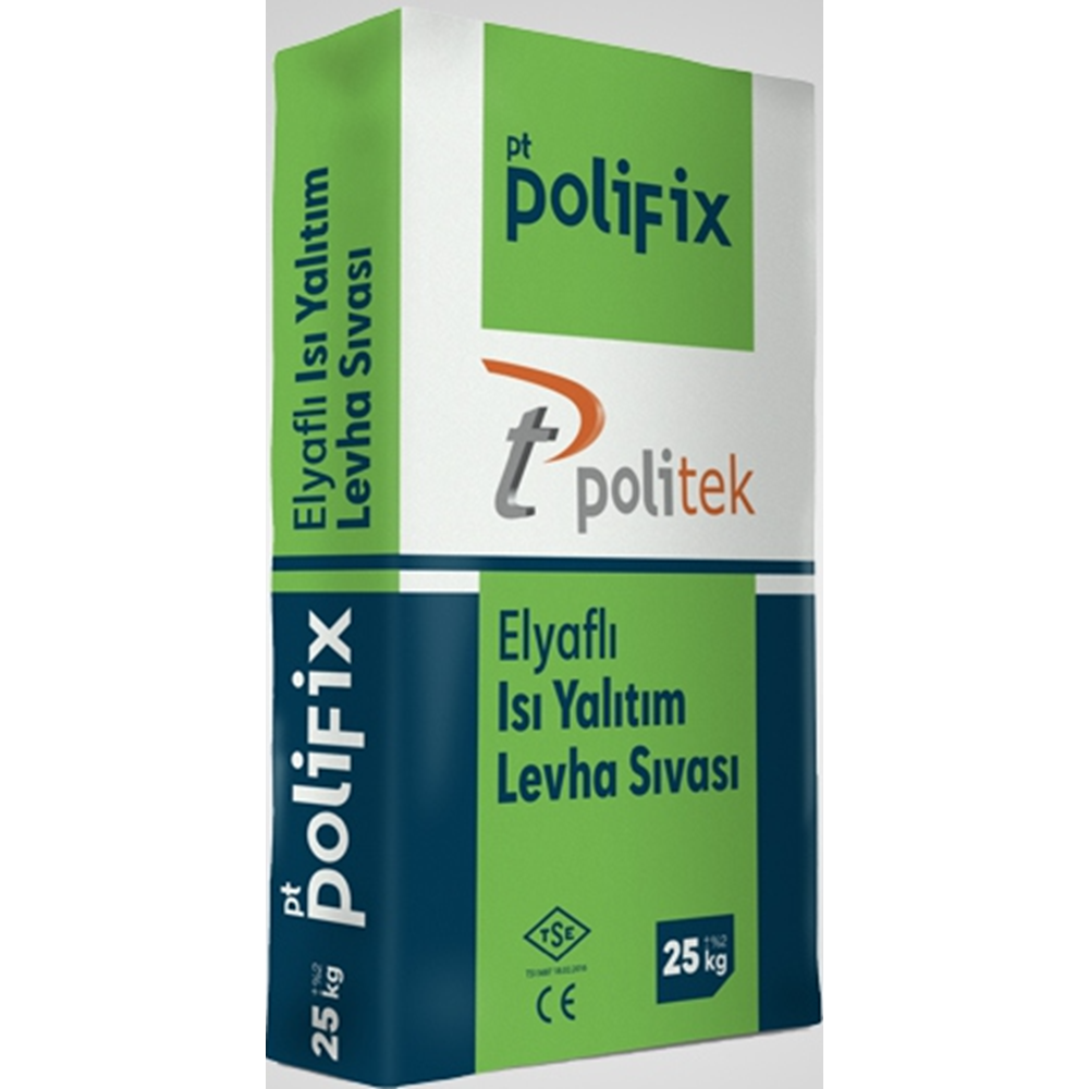 Politek Polifix Elyaflı Isı Yalıtım Levha Sıvası 25 Kg