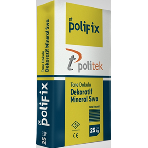 Politek Polifix Tane Dokulu ( Kumlu ) Dekoratif Mineral Sıva 25 Kg