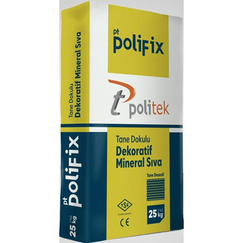 Politek Polifix Tane Dokulu ( Kumlu ) Dekoratif Mineral Sıva 25 Kg