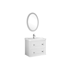Kale Miro 80 Cm Set (Lavabo Dolabı+Ayna) Mat Beyaz