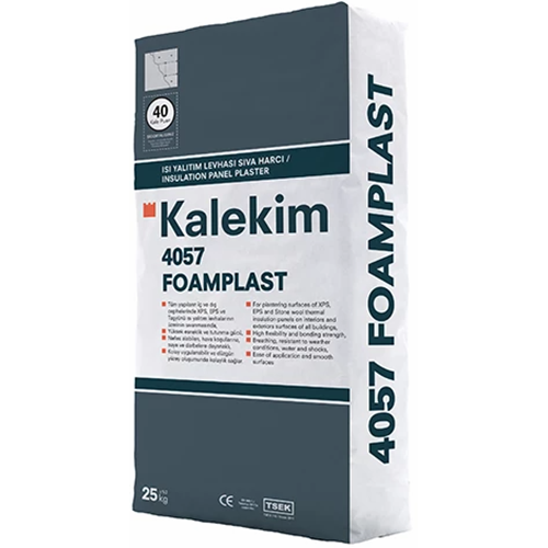 KALEKİM 4057 FOAMPLAST Isı Yalıtım Plaka Sıva Harcı 25 KG