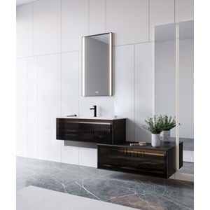Orka Aladağ 80 Siyah Banyo Dolabı