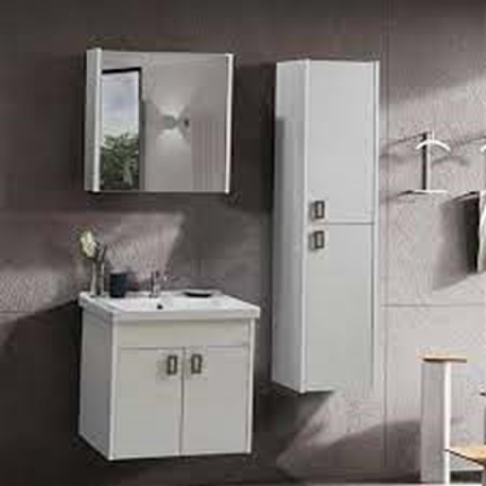 Ayduş Mira 65Cm Beyaz İroni Banyo Dolabı