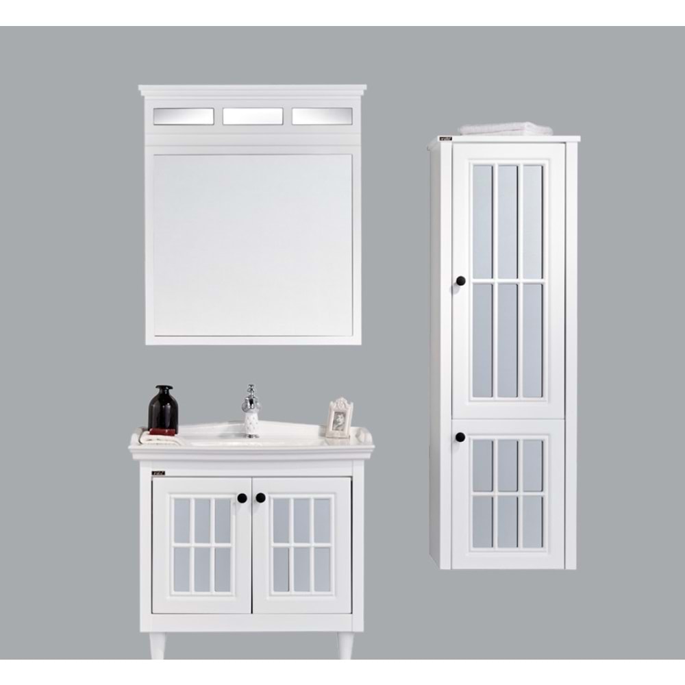 Gold Vedanda 80 Beyaz Banyo Dolabı Turkuaz