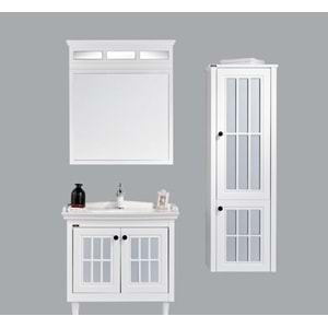 Gold Vedanda 80 Beyaz Banyo Dolabı Turkuaz