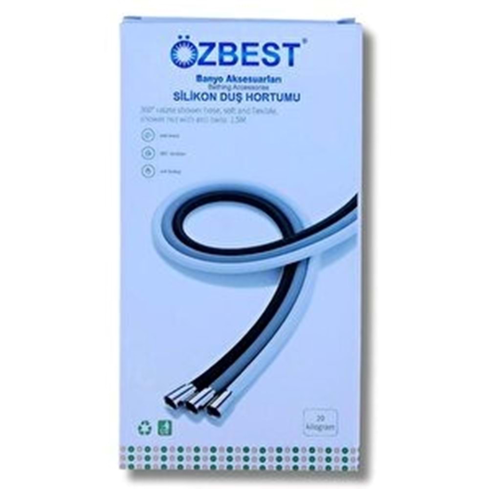 Özbest Silikon Duş Hortumu Gri